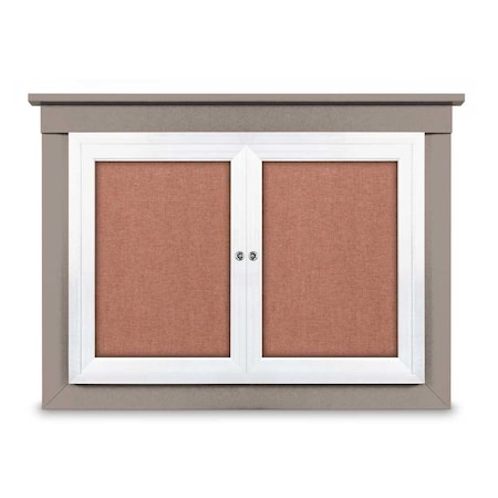 United Visual Products 36"x36" 1-Door Enclosed Letterboard, Black Vinyl/Walnut UV2623O-WALNUT-LICORI